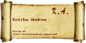 Kotrba Andrea névjegykártya